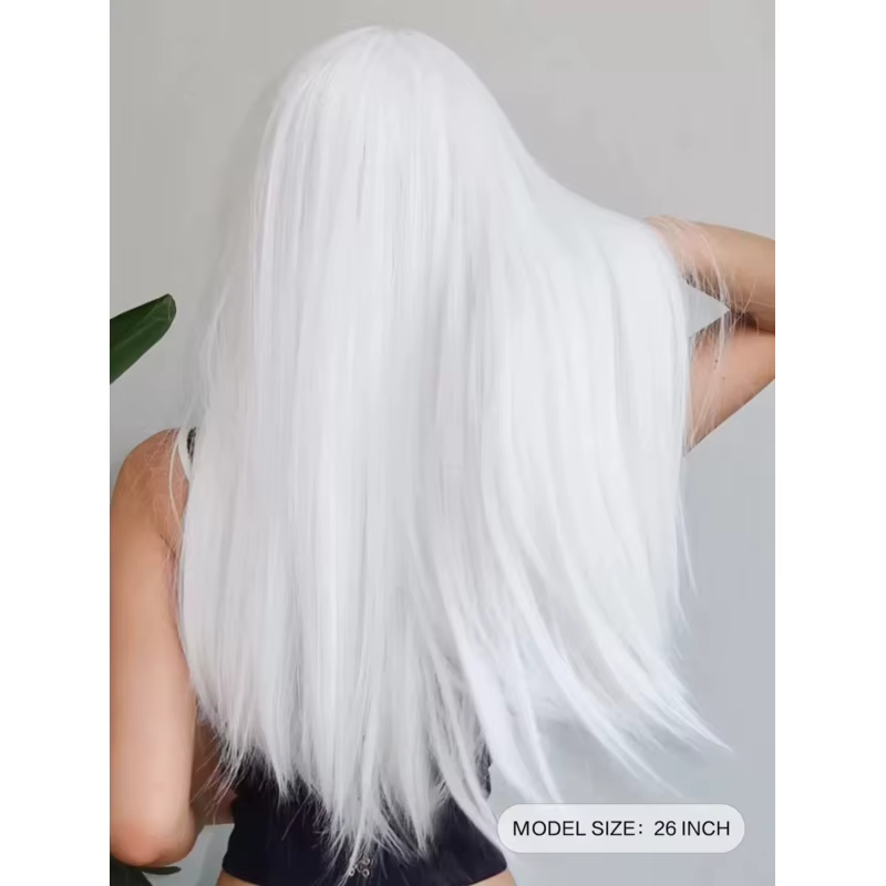 Perruque synthétique longue et lisse pour femme