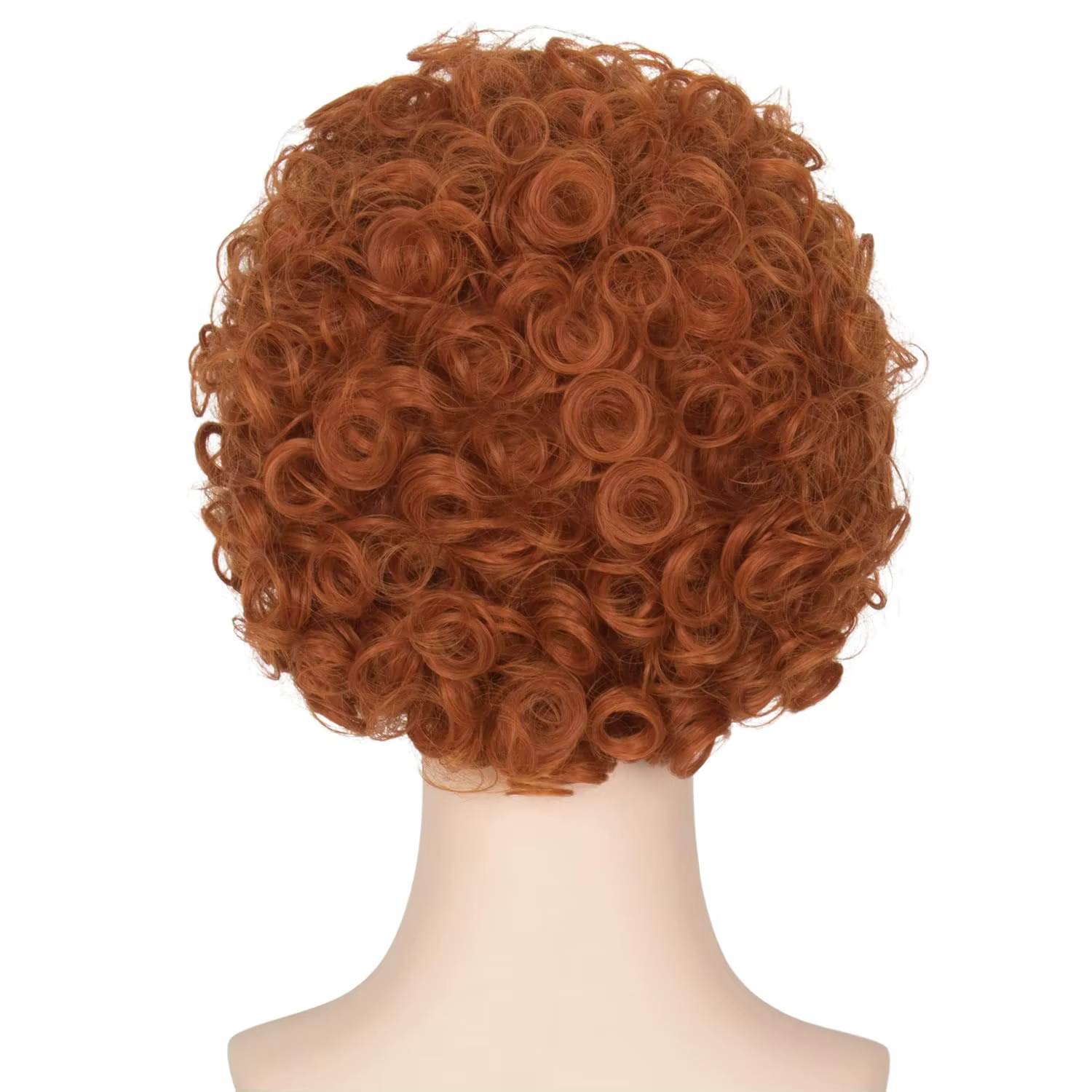 Perruque Courte Bouclée Rouge Orange pour Femme