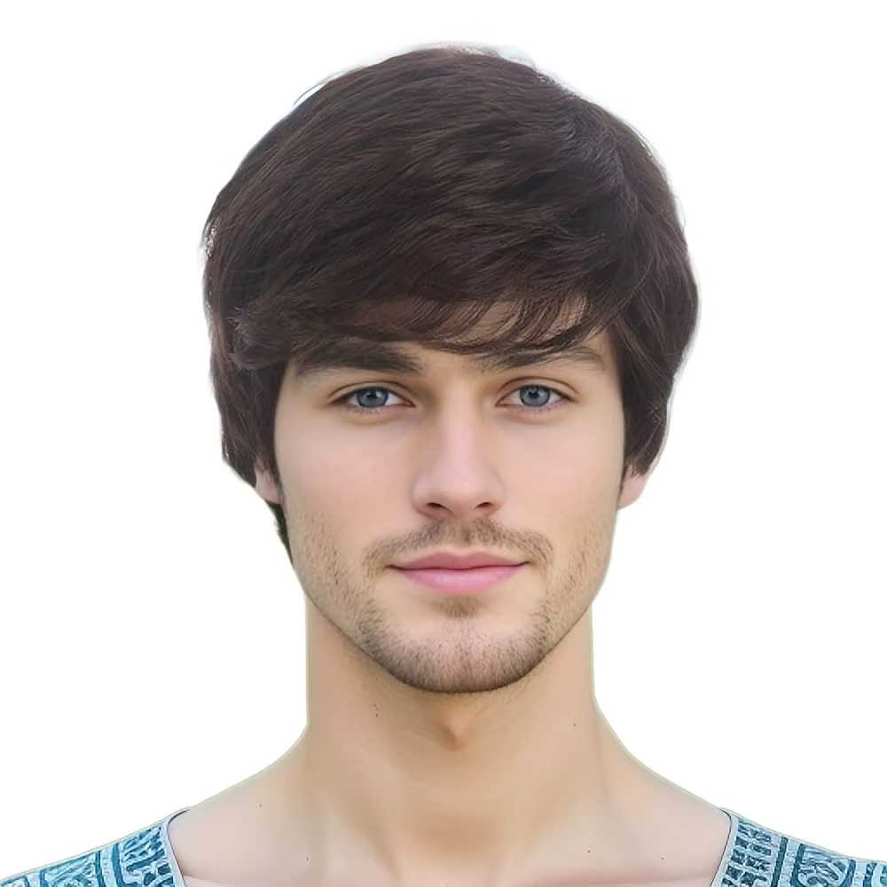 Perruque marron pour hommes