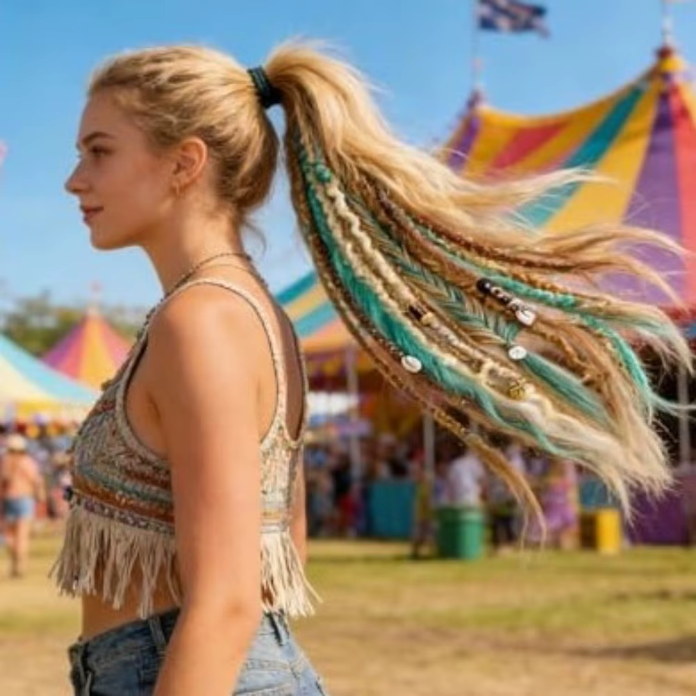 Nouvelles extensions de queue de cheval élastiques style bohème DIY avec élastique à cheveux