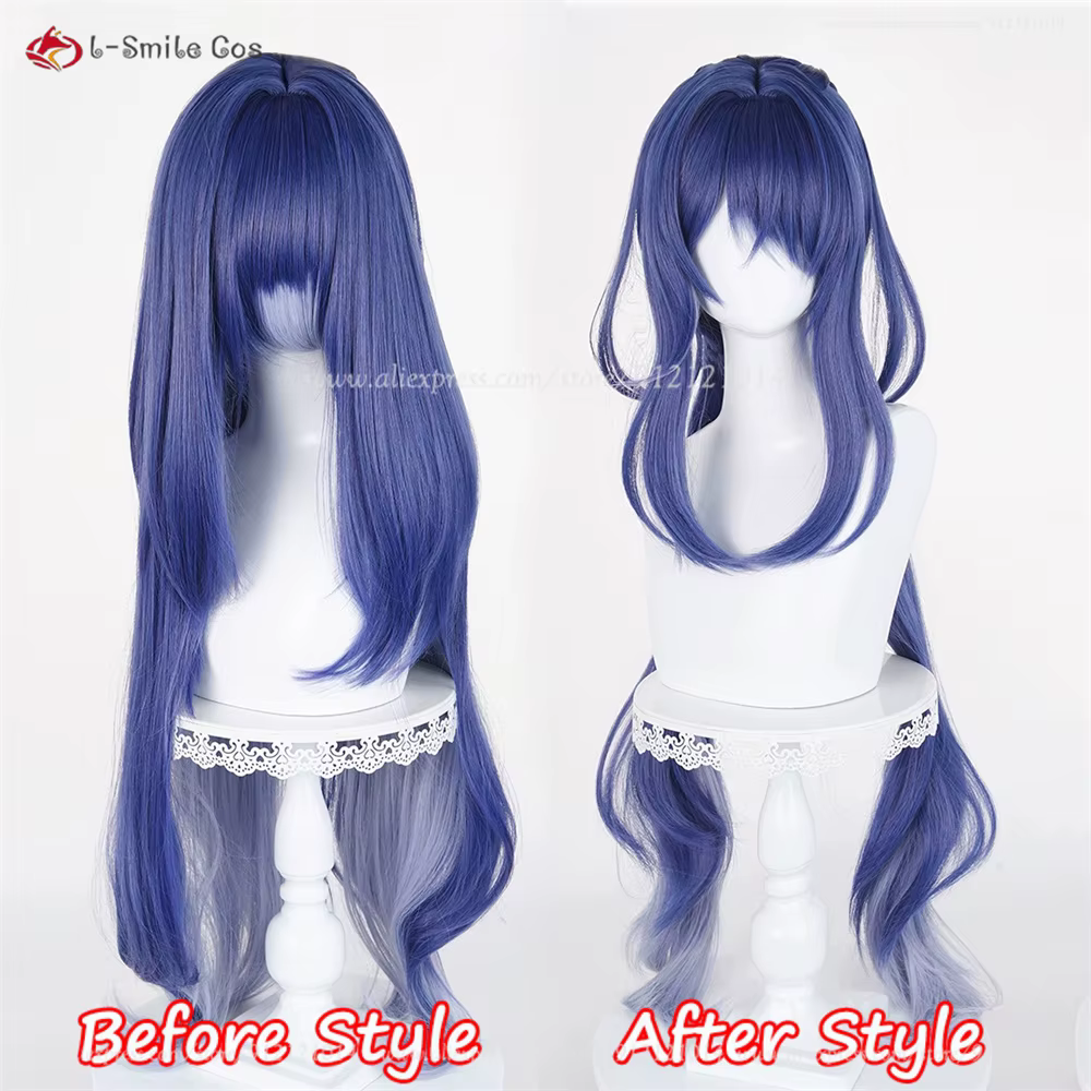 Lauma Cosplay perruque bleu dégradé 100cm perruques pour femmes