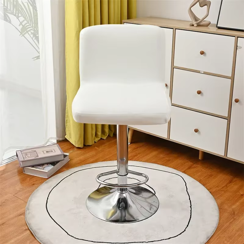 Juste de chaise de tabouret de bar en cuir PU imperméable élastique, housse de chaise de bureau à dossier court, housse de chaise de salle à manger commandée pour la fête, 1PC