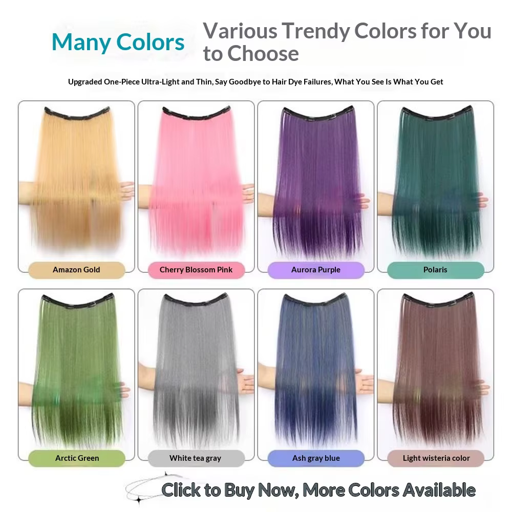 Extensions capillaires synthétiques colorées à clipser