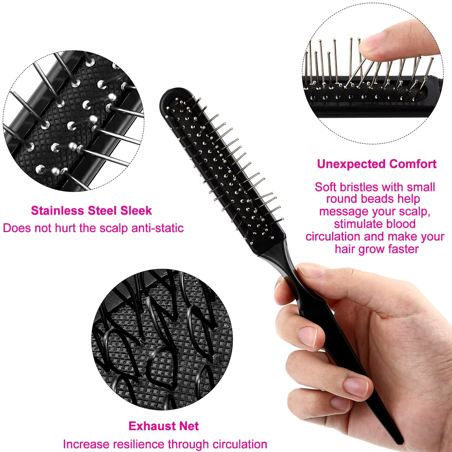 Ensemble de 3 brosses à perruque