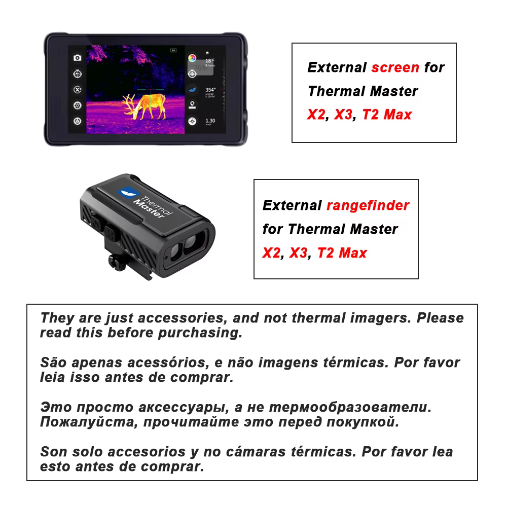 Écran externe Thermal Master et portée de 600M pour accessoires de caméra thermique X2 X3 T2 Max (uniquement pour X2 X3 T2Max)