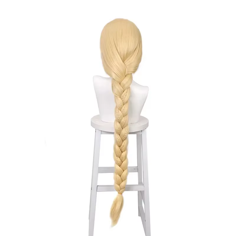 Anime emmêlé Raiponce Cosplay perruque princesse Blonde longue tresse haute température fibre cheveux Pelucas Costume