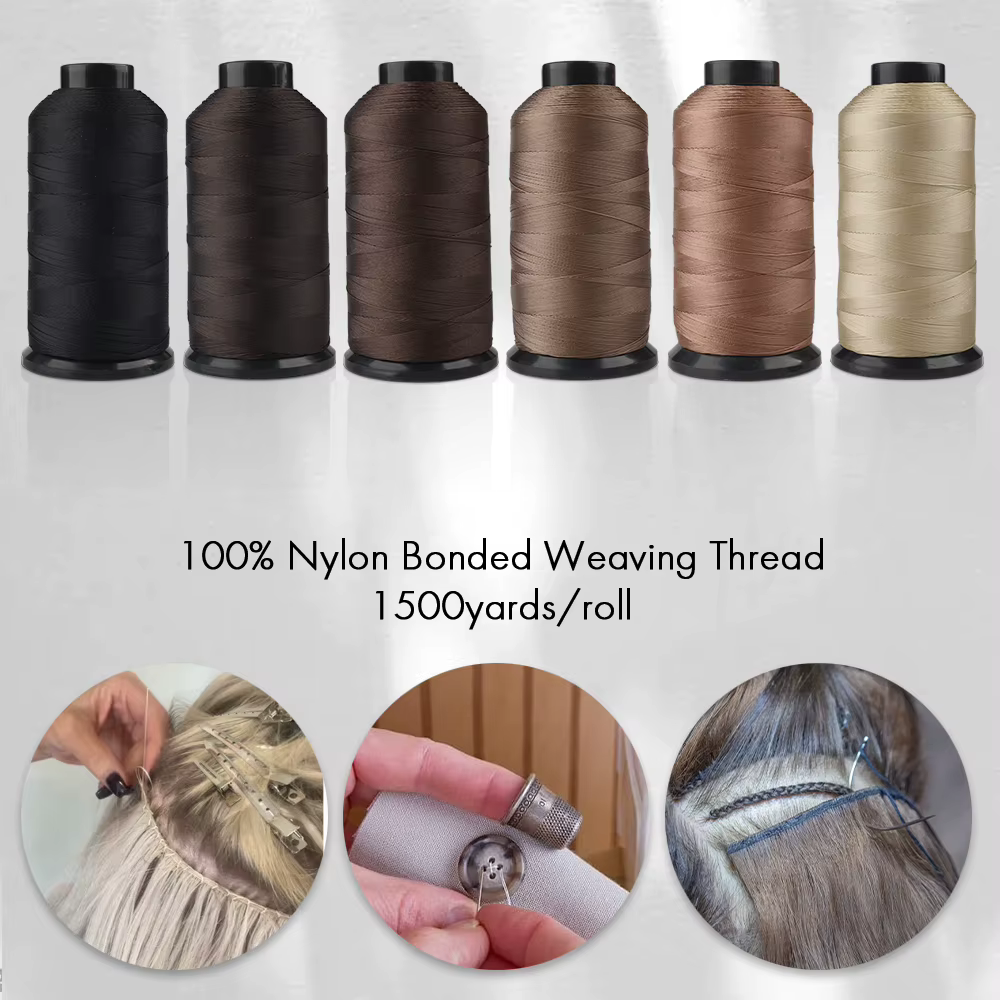 ARLANY trame Extension de cheveux fil à coudre 1500 Yards fil collé en Nylon pour poignée tissage perruque faisant des