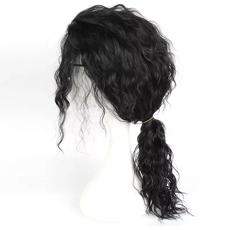 Perruque noire mi-longue bouclée pour cosplay Michael Jackson
