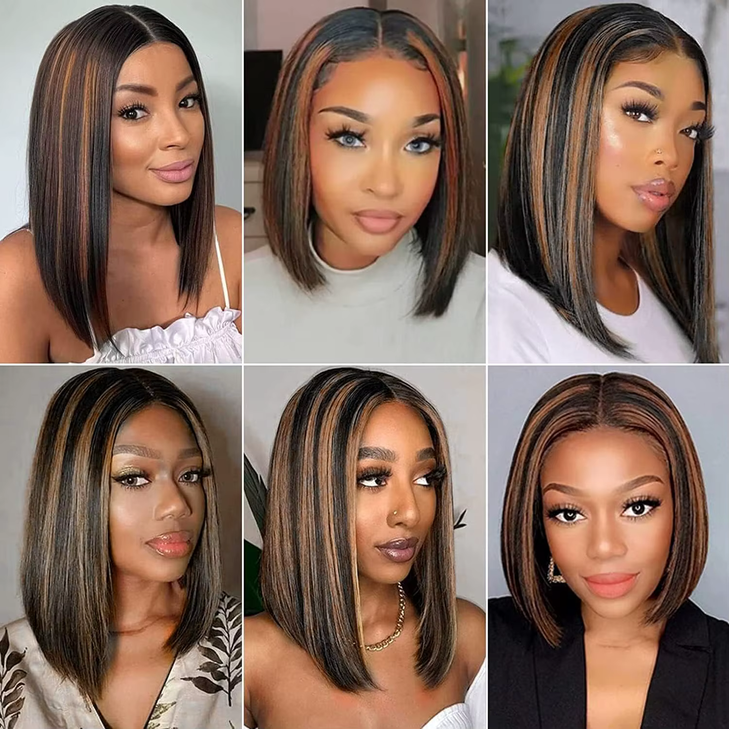 Perruque Bob Courte en Cheveux Humains 6x5 Sans Colle Prête à Porter