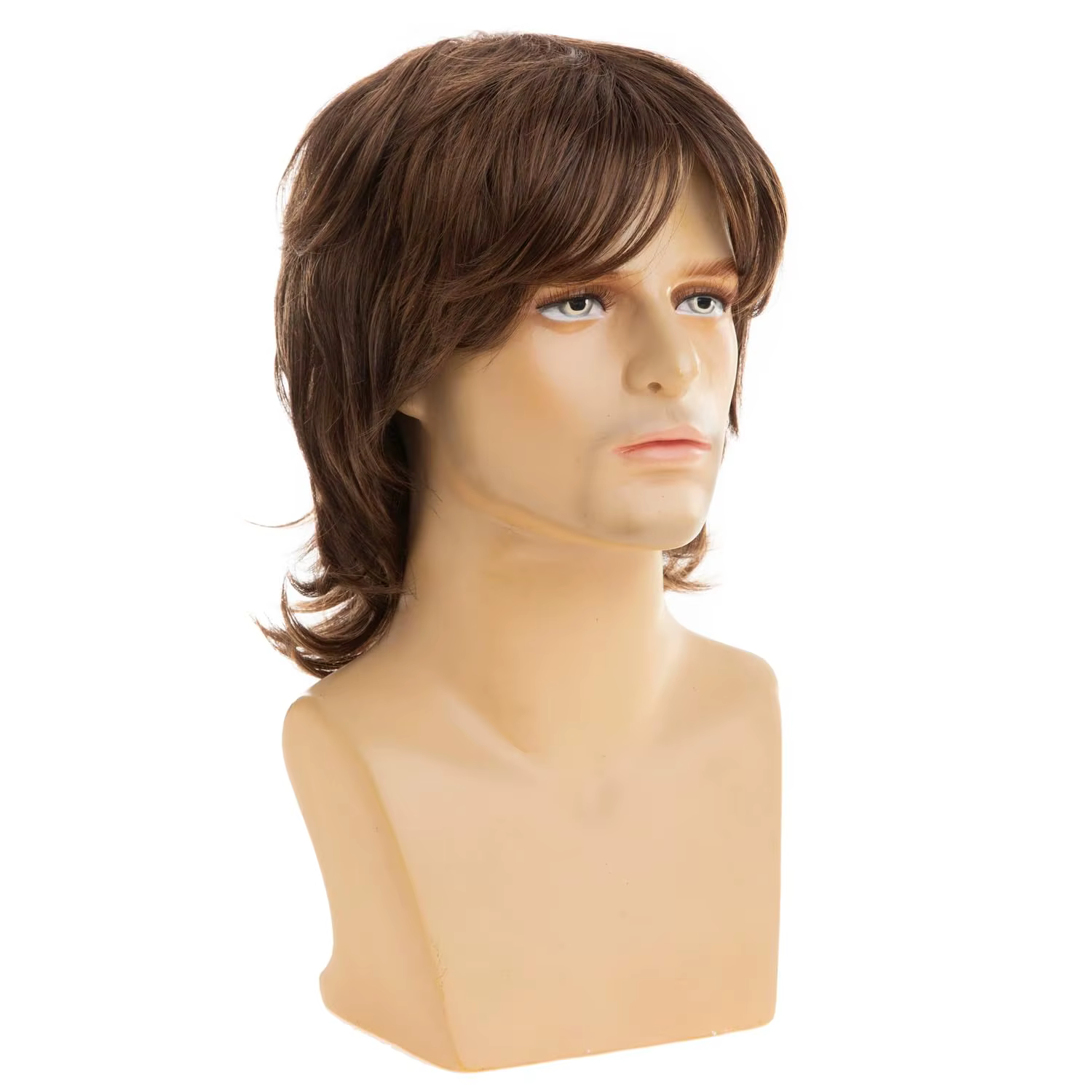 Perruque synthétique marron pour homme