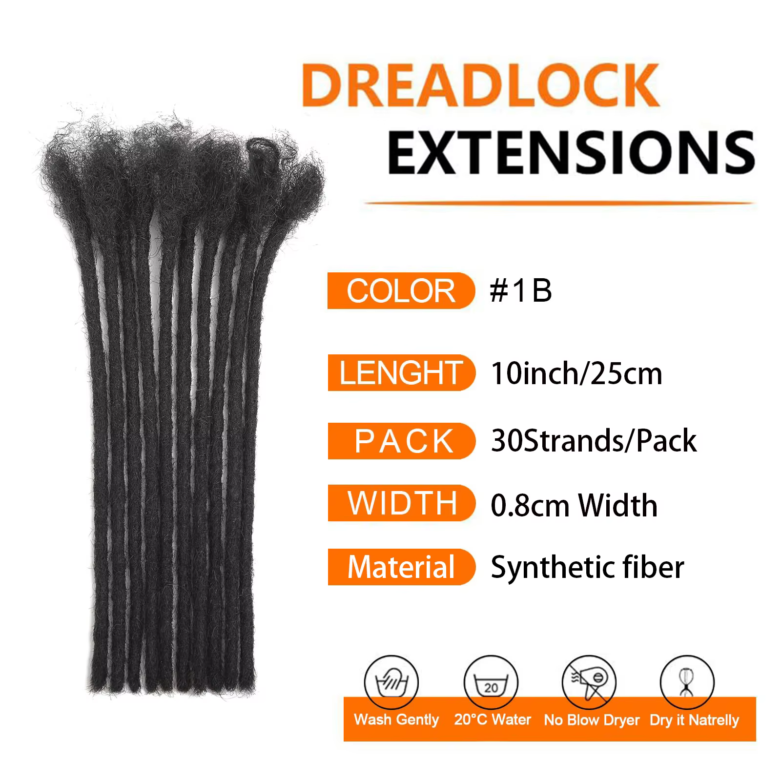 Extensions de dreadlocks synthétiques faites à la main