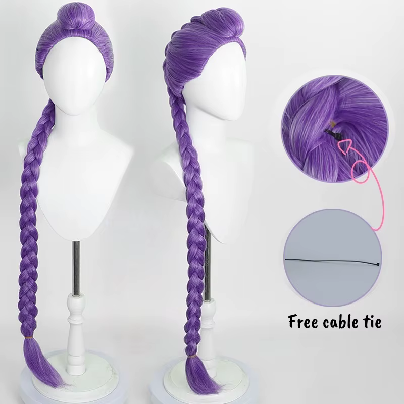 Film Kpop Anime Cosplay perruques violet noir rouge cheveux longs résistant à la chaleur