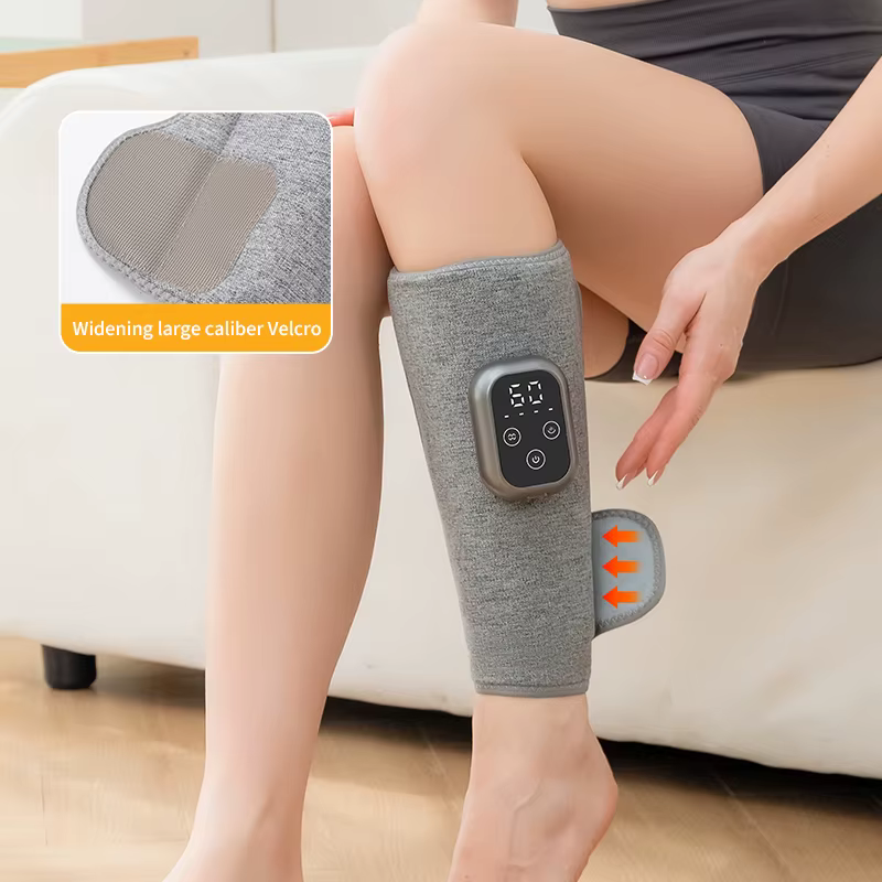 Masseur de mollets 360 °   Masseur de jambes électrique pneumatique, masseur de mollets rechargeable, 4 modes, compression d'air, compresse chaude