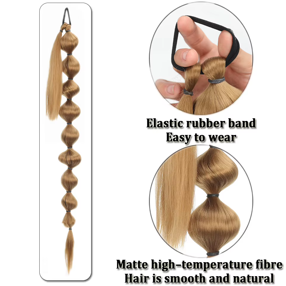 Extensions de cheveux synthétiques queue de cheval moelleuse africaine-tresse longue étendue