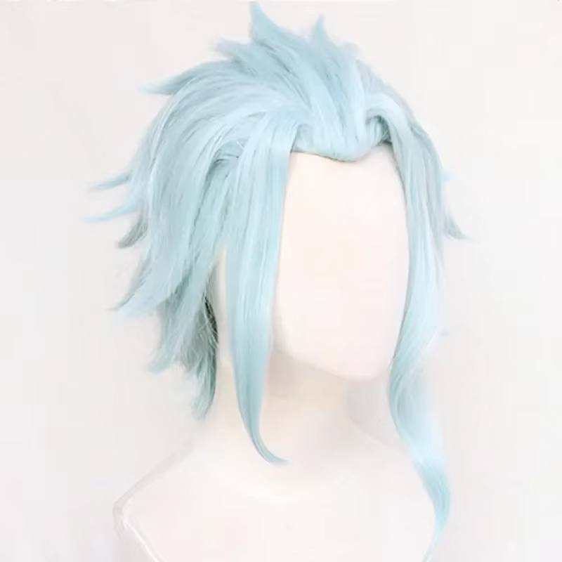 Genshin Impact Fatui docteur Cosplay II Dottore perruque 40 cm cheveux courts résistants à la chaleur Halloween fête Anime perruques + bonnet de perruque