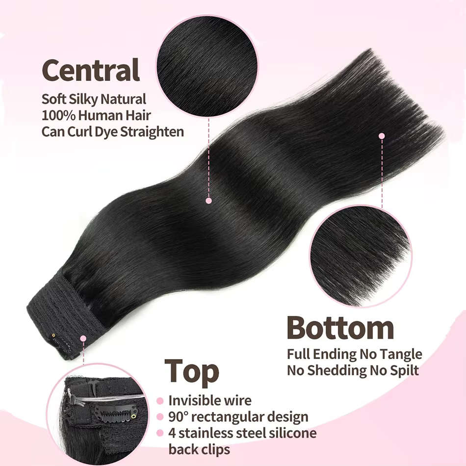 Ligne de poisson 100 Extension de cheveux humains pièce