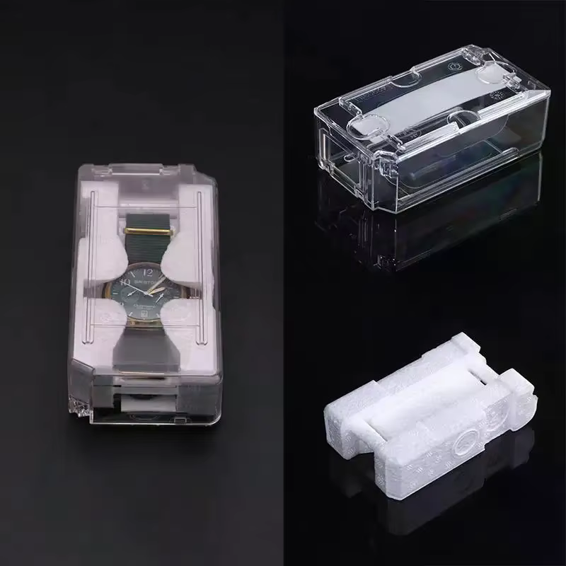 Boîte de rangement universelle pour bijoux, boîte à montres pour hommes, boîte à montres vintage transparente à grille unique, boîtes cadeaux de Noël