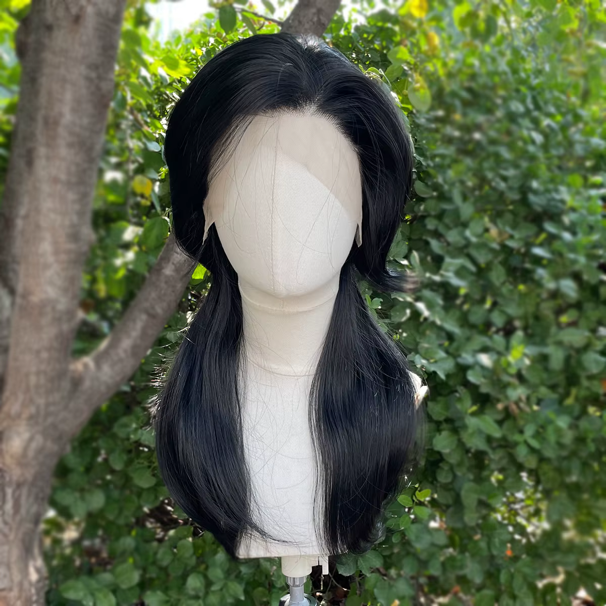 Perruques de Cosplay synthétiques Rocker noir de jais pour hommes