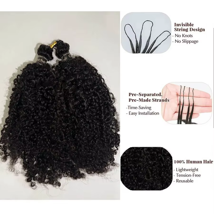 Extensions de cheveux au crochet sans nœuds