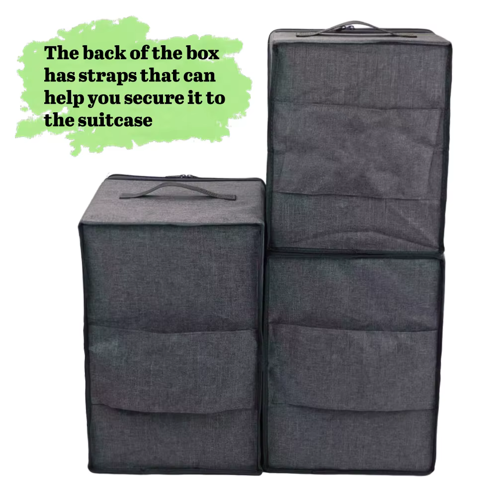 Boîte de rangement pour perruques longues/courtes, sac de transport pour perruques avec support, boîte d'emballage pour perruques, boîte de rangement pliable pour perruques grises