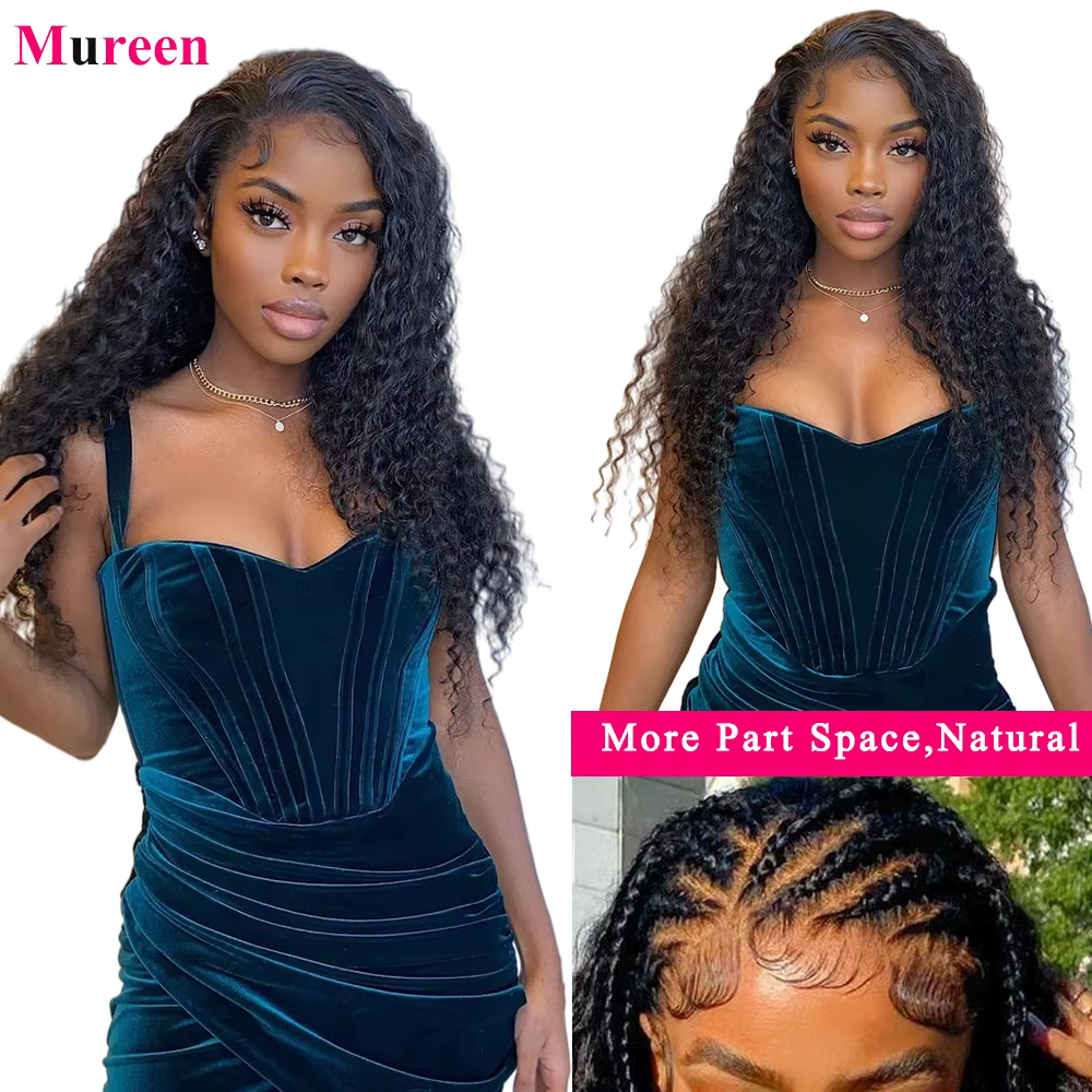 Perruques Lace Front Mureen Deep Wave 100% Cheveux Humains 13x6 Pré-Pluckées pour Femmes