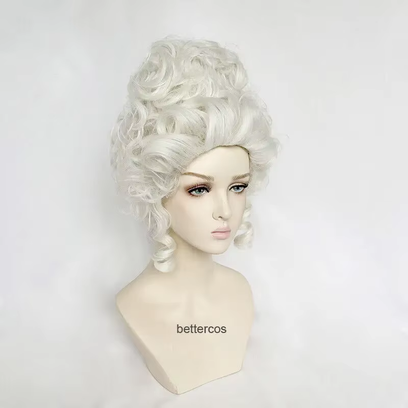 Perruque de Cosplay Marie Antoinette princesse moyenne bouclée perruques de cheveux résistants à la chaleur