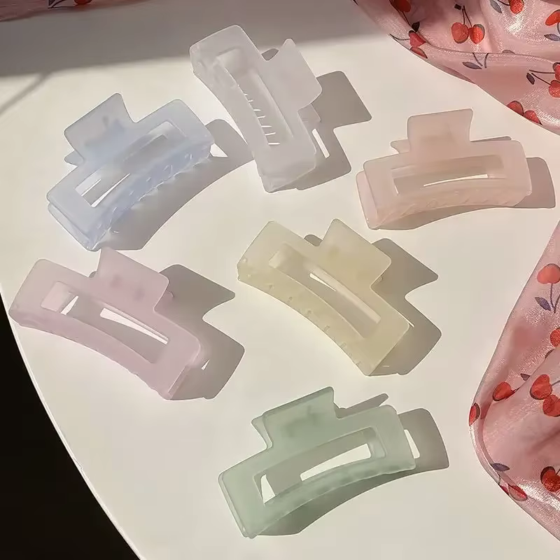 Pince à cheveux en plastique Transparent pour femmes et filles