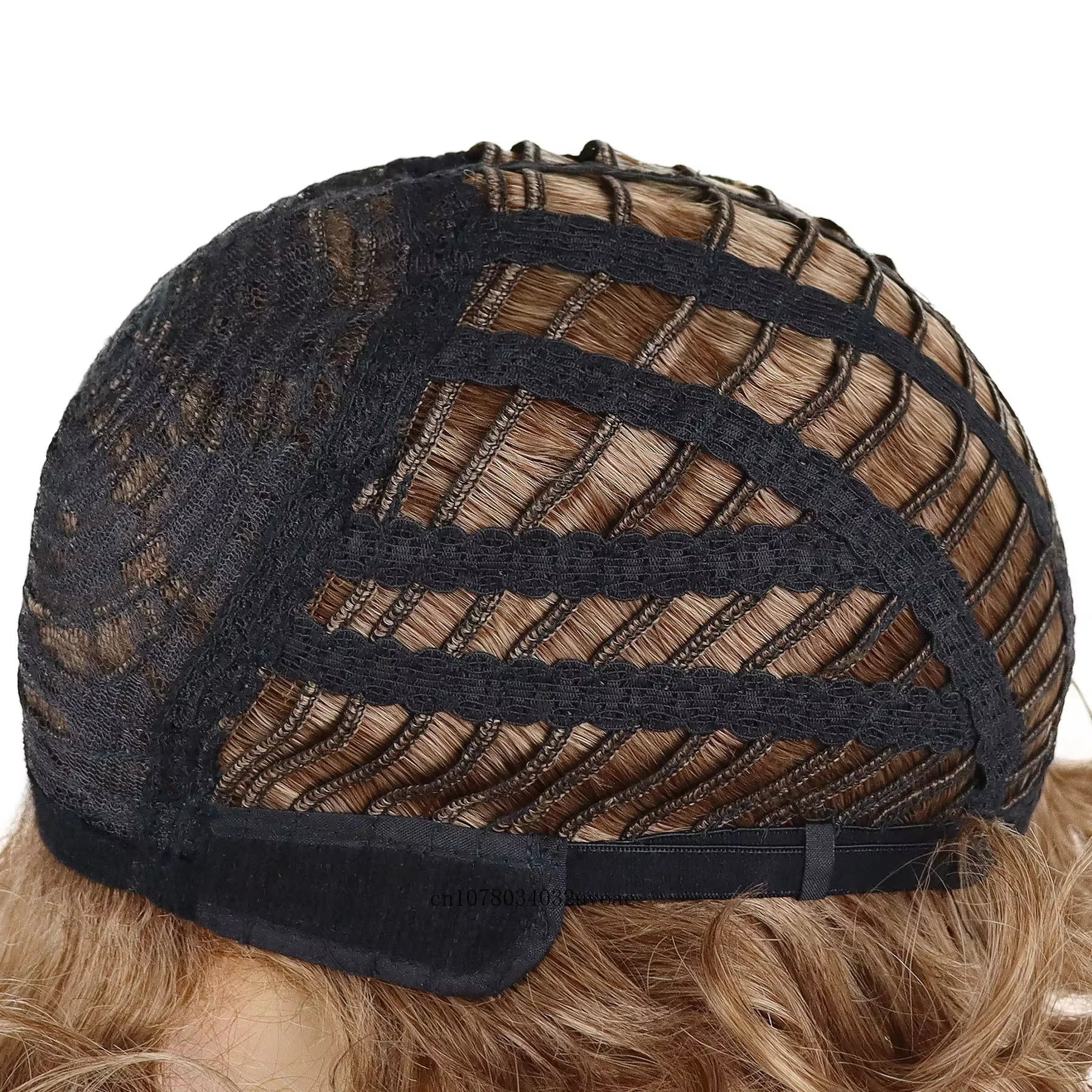 Perruque Synthétique Courte Bouclée et Brune avec Frange