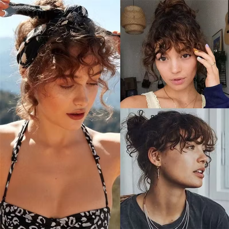 Extension capillaire synthétique bouclée à Clip