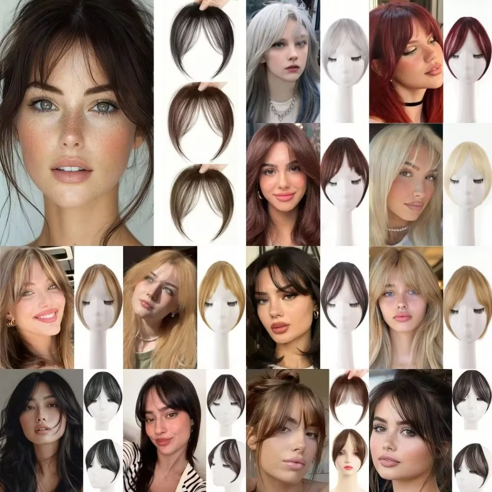 Extensions de cheveux synthétiques à clipser pour la partie frontale