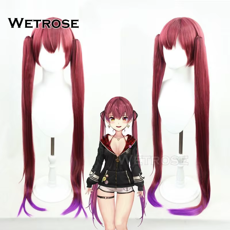 【Wetrose】En stock, Perruque de cosplay Hololive Virtual YouTuber Vtuber Houshou Marin