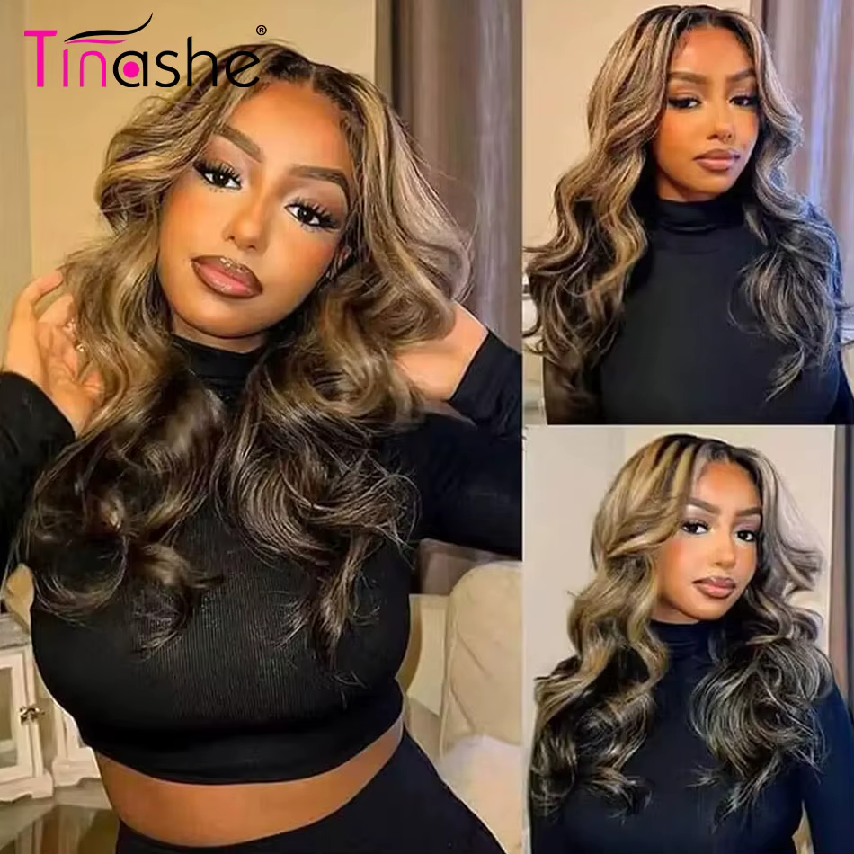 Tinashe Wear & Go rideau frange couches coupe mettre en évidence perruque sans colle vague de corps