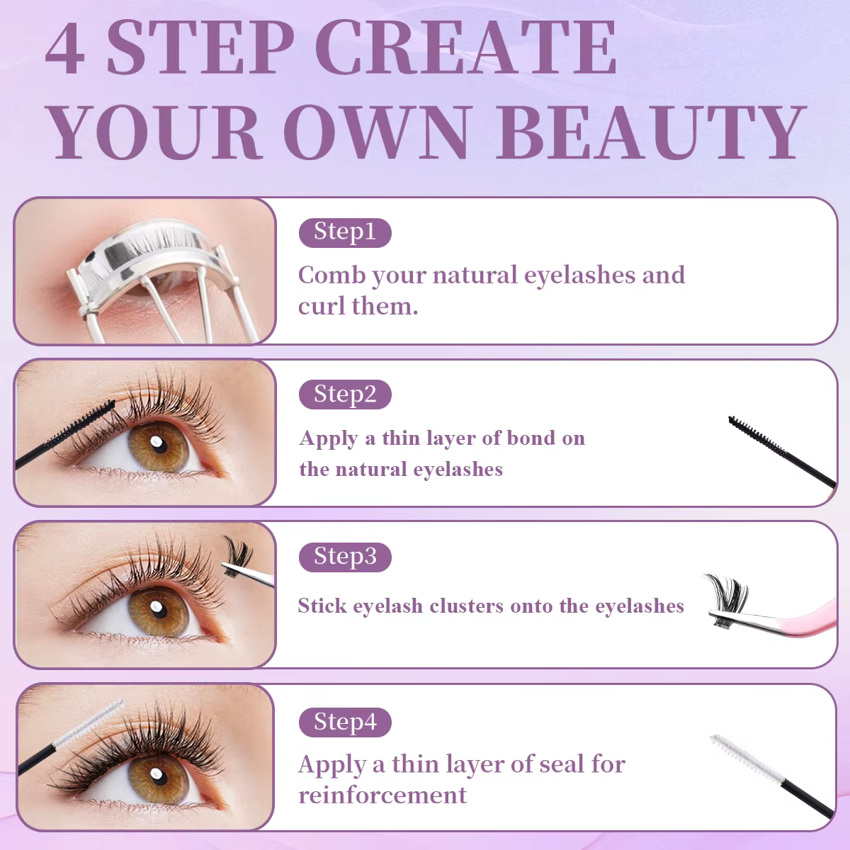 Mélange d'extensions de cils