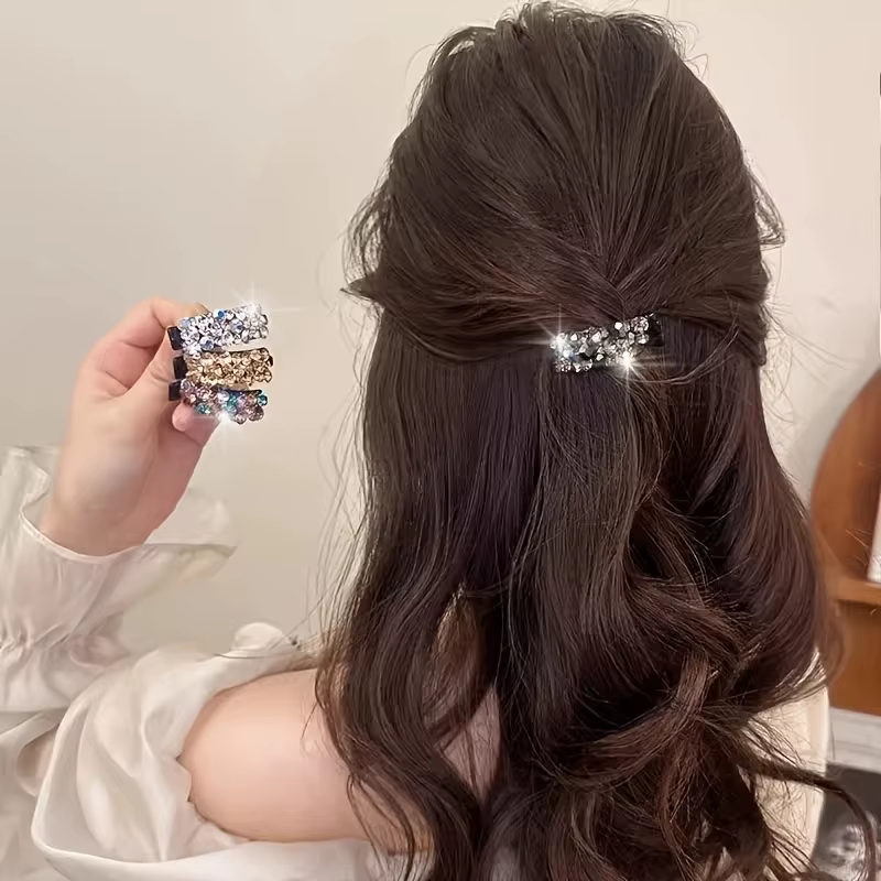 Pinces à cheveux élégantes en strass pour femmes