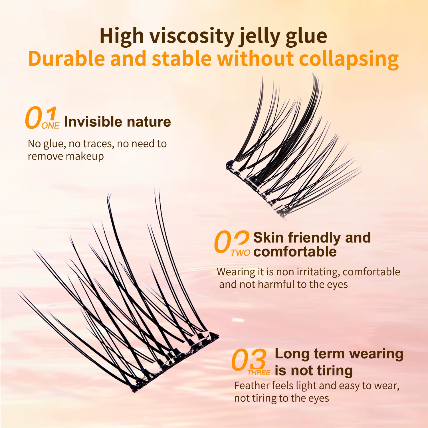 Nouveaux cils auto-adhésifs sans colle Extensions de faux