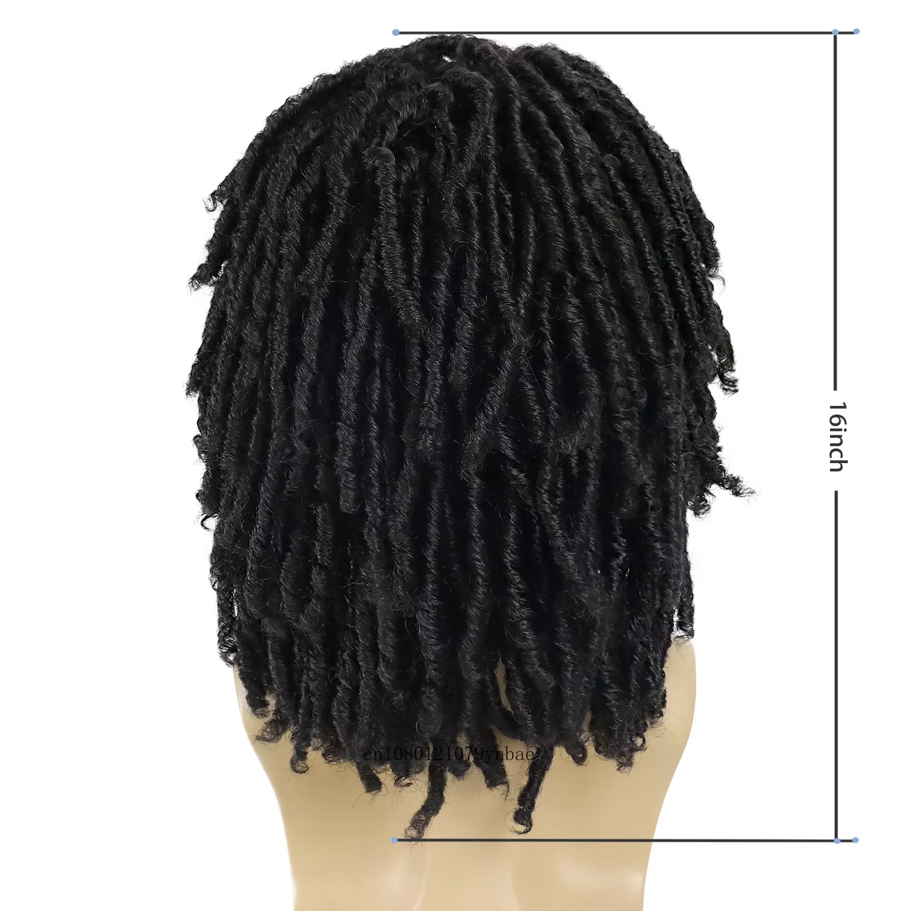 Cheveux synthétiques DreadLock perruque pour hommes perruques tressées Jet noir homme Afro Bob