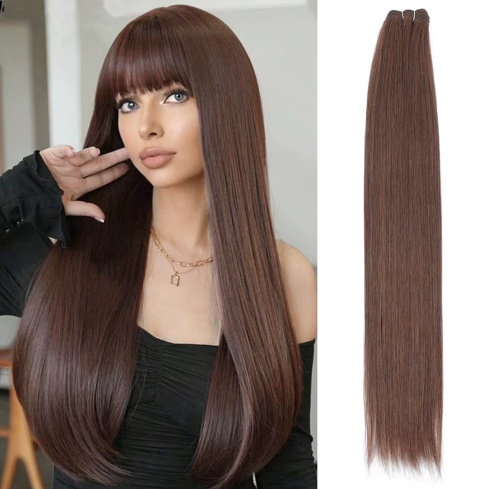 Extensions capillaires synthétiques brunes en Fiber de haute température