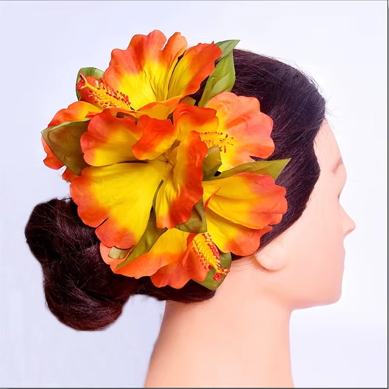 Pince à cheveux en forme de fleur d'hibiscus hawaïenne