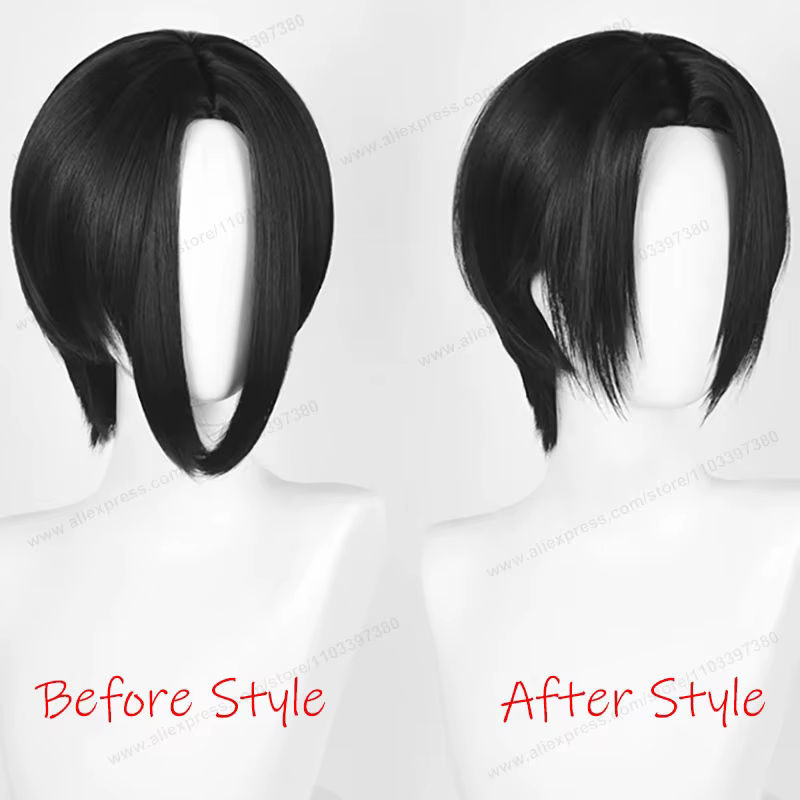 Perruque de cosplay Anime Oosaki Nana, 28 cm, cheveux noirs courts, résistants à la chaleur, synthétiques, pour Halloween