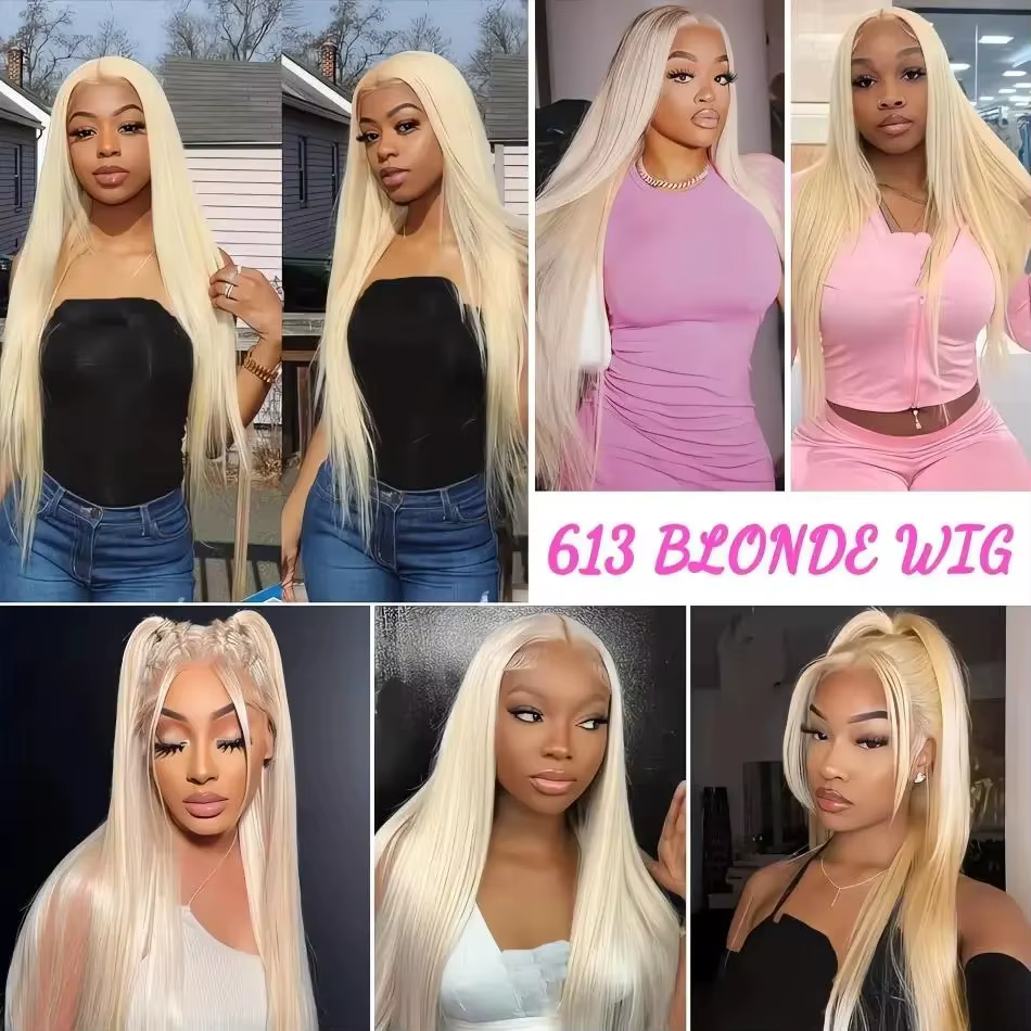 Perruque Lace Front Wig synthétique couleur blond miel 613