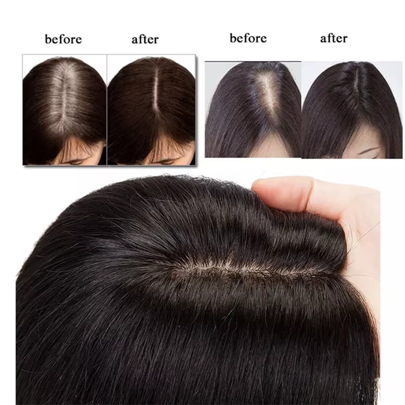 Vente chaude chine perruque Base en soie indien réel Remy Extensions de cheveux humains Topper