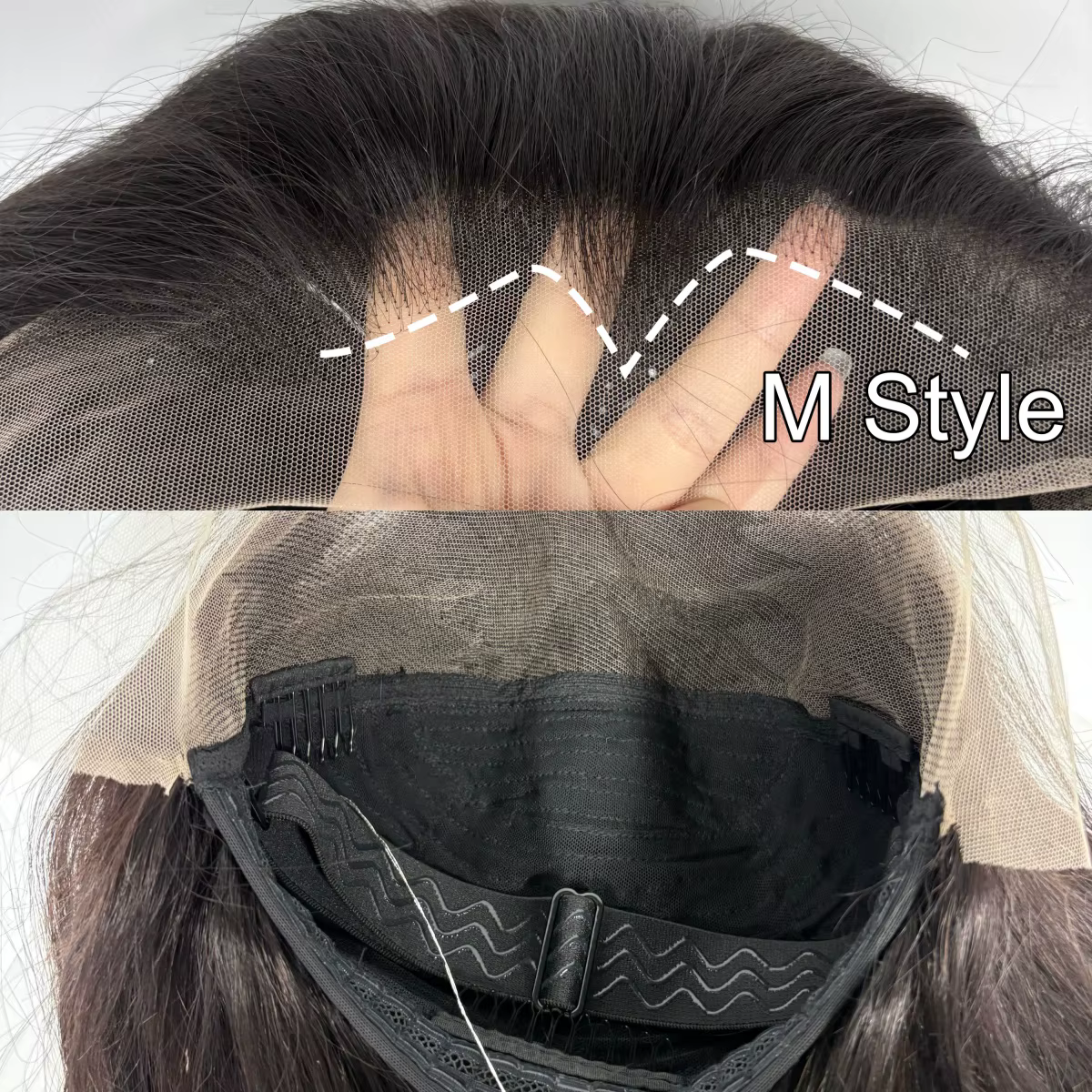 Perruque Bob en cheveux humains lisses avec dentelle frontale M-Line 13x4