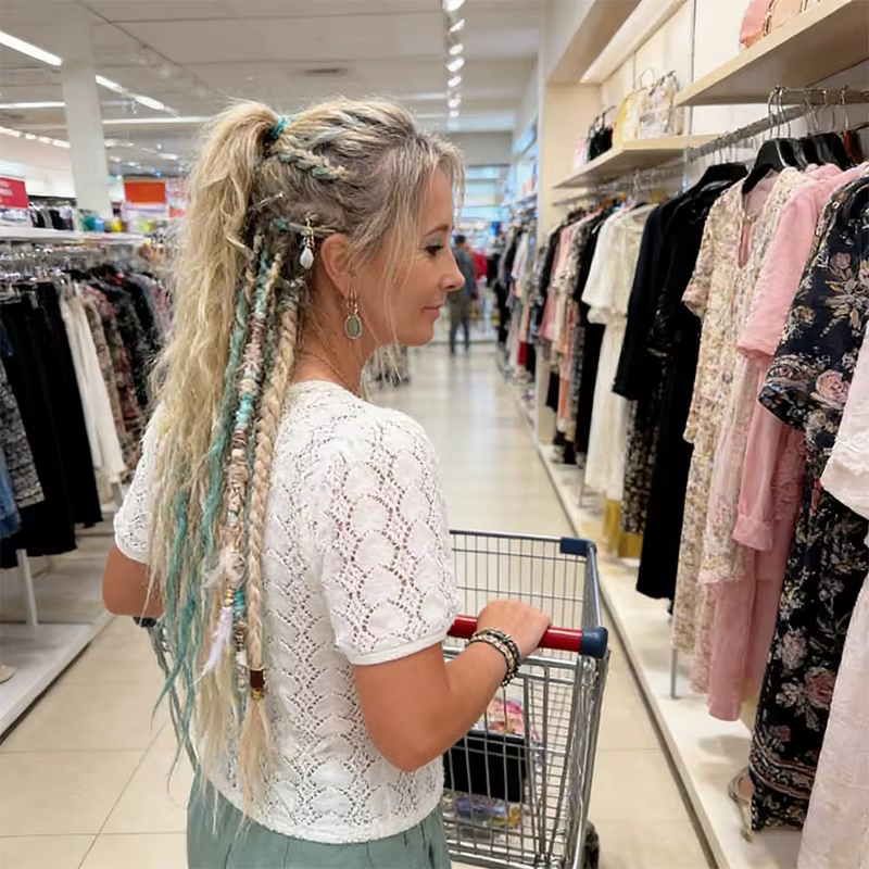 Nouvelle queue de cheval élastique tressée style bohème avec élastique