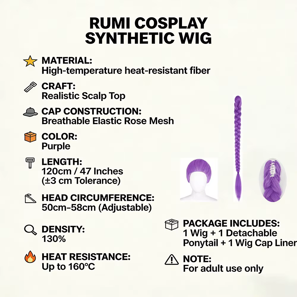 Perruque de Cosplay Rumi