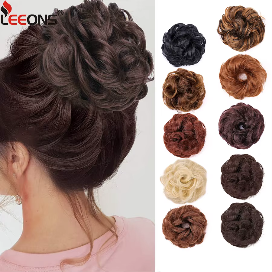 Chignons synthétiques bouclés élastiques