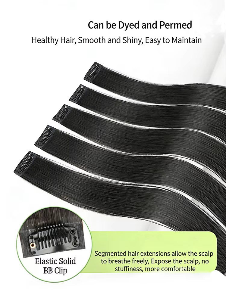 Extensions de cheveux à clipser de 60 cm