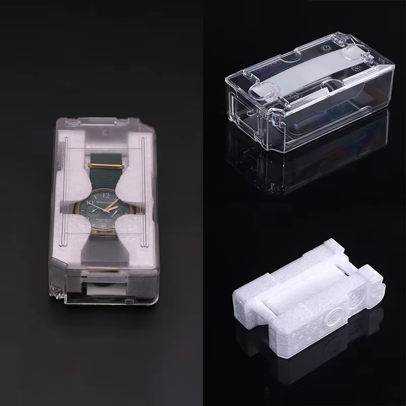 Boîte de rangement universelle pour bijoux, boîte à montres pour hommes, boîte à montres vintage transparente à grille unique, boîtes cadeaux de Noël