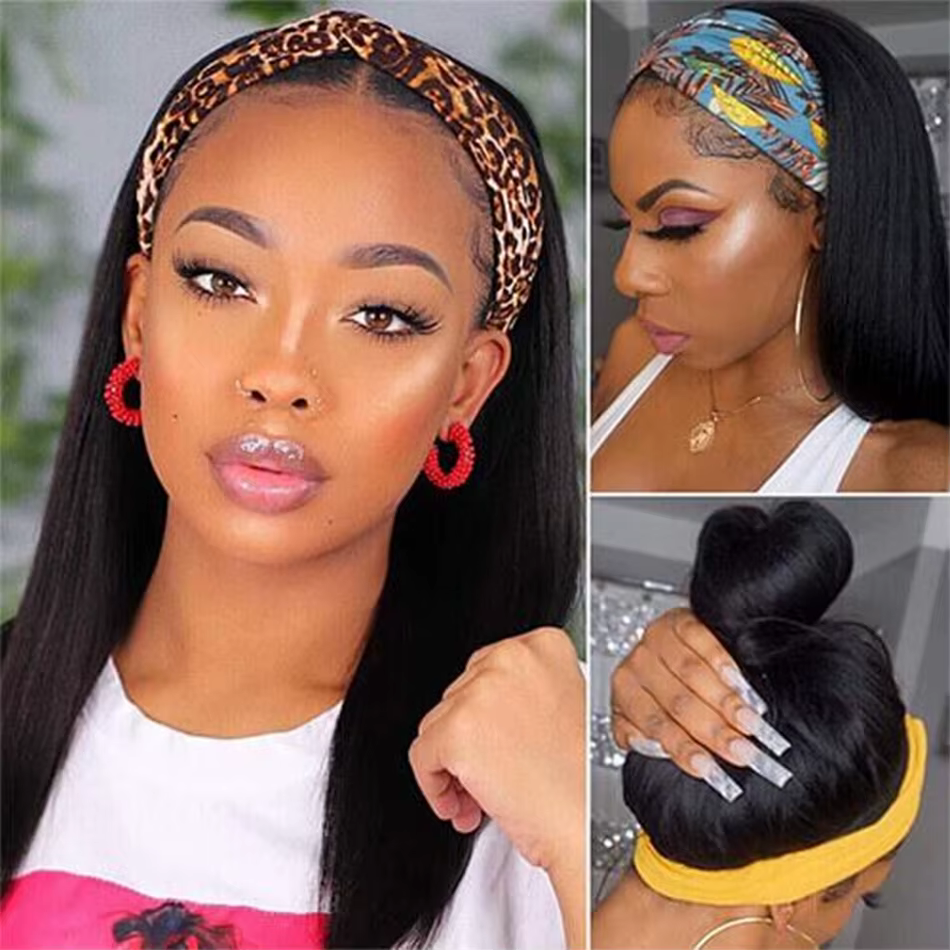 Perruque bandeau en cheveux humains ultra-lisses pour femmes