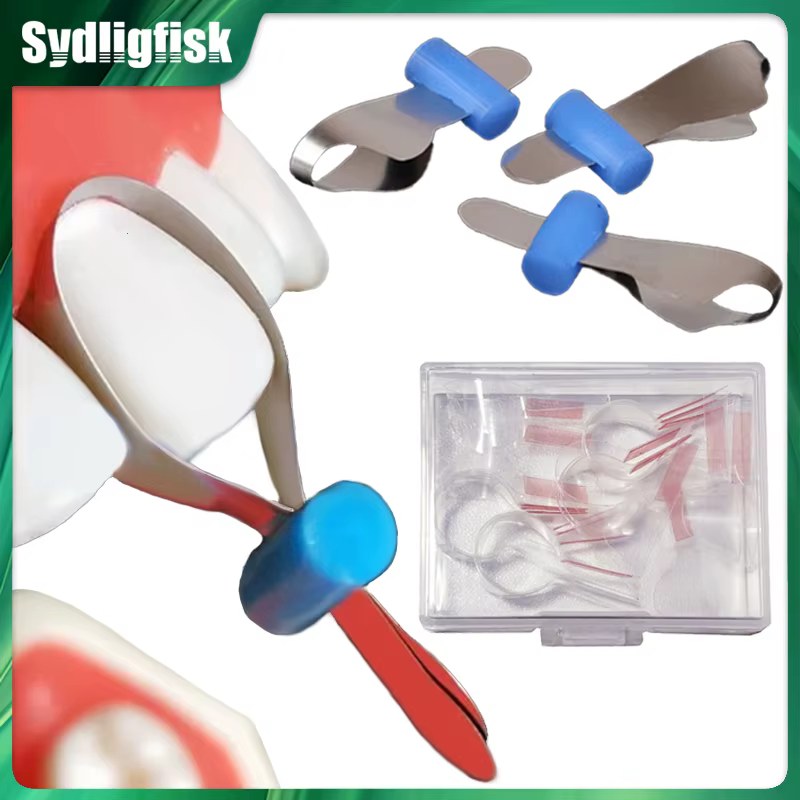 Matrices métalliques profilées sectionnelles orthodontiques, double matrice antérieure dentaire, matrice en Polyester, matrice de dentiste, matériaux de dentisterie