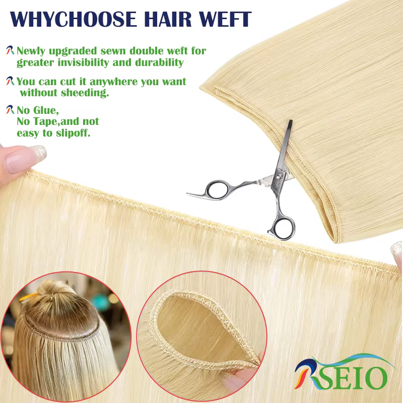 RSEIO Extensions de cheveux humains trame